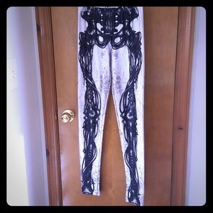 Spandex skeleton leggings